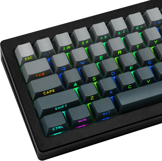136 Keys Gradient Purple Cherry Profile Keycaps, PBT Double Shot Key caps, Side Print Shine Through Keycap, Backlit Custom Keycaps 60 Percent for ANSI/ISO Layout Cherry Mx Mechanical Keyboard