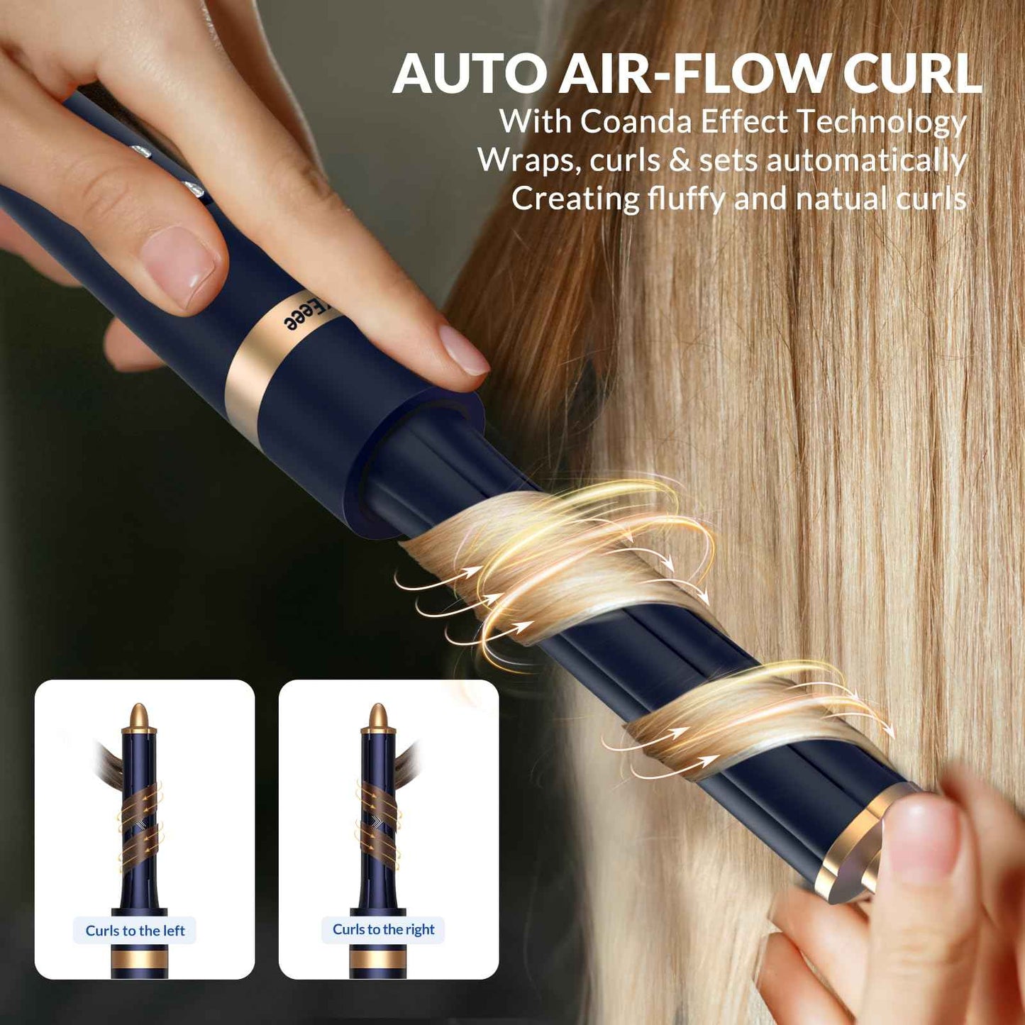 4-in-1 Hot Air Styler & Hair Dryer Brush – 110,000 RPM High-Speed Brushless Ionic Blow Dryer for Fast Drying, Curling, Straightening, Suitable for All Hair Styler - No Heat Damage