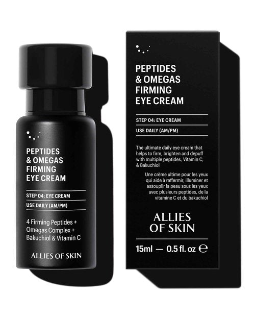 Allies of Skin Peptides Firming Eye Cream | Under Eye Moisturizer for Dark Circles & Puffiness | Bakuchiol, Ceramides and Vitamin C for Fine Lines and Under Eye Area | 0.5 oz