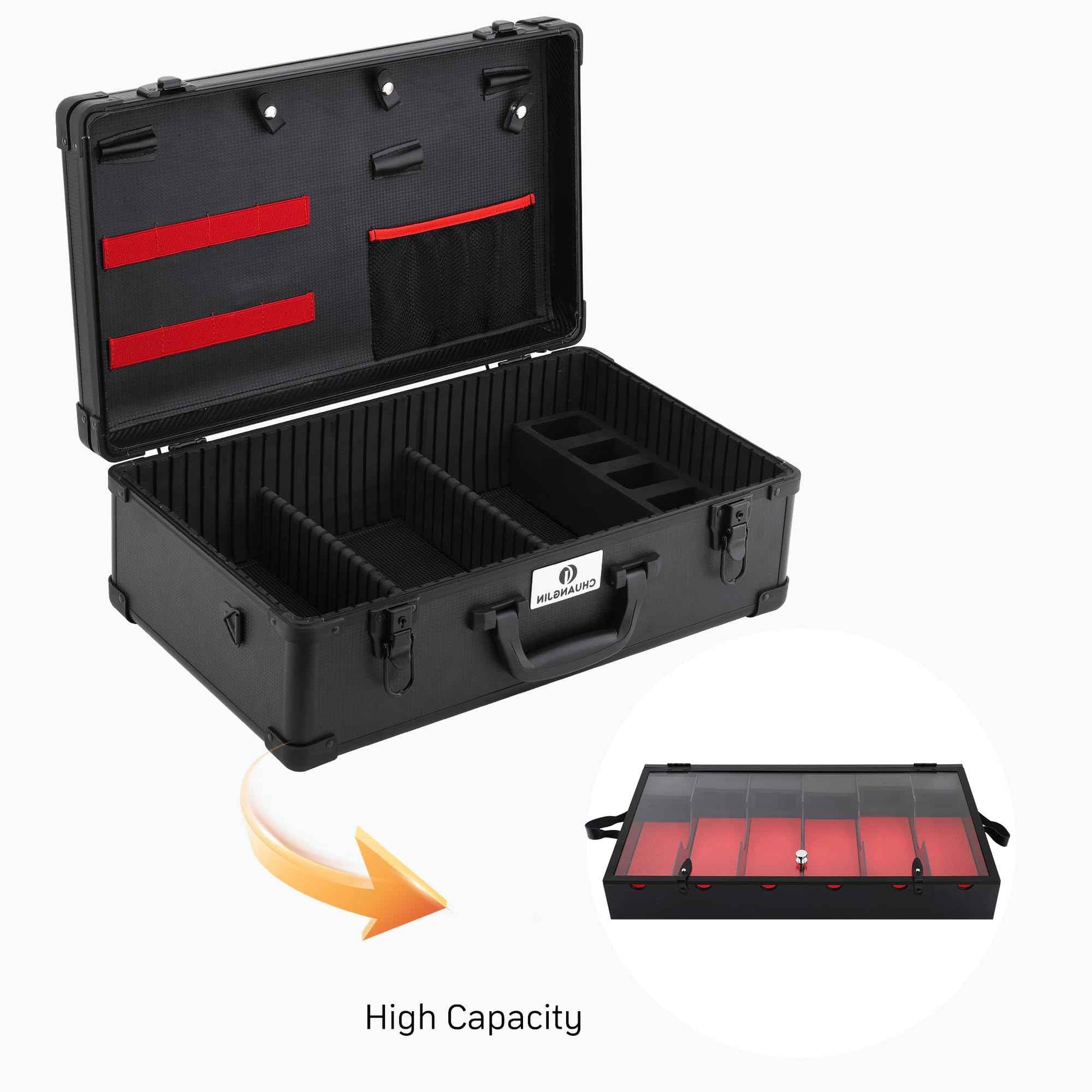 Large Barber Carrying Case, Hairdresser Tool Box Organizer Traveling Case, Portable Travel Barber Suitcase for Hair Stylist Pet Groomer Beauty Salon Makeup Artist