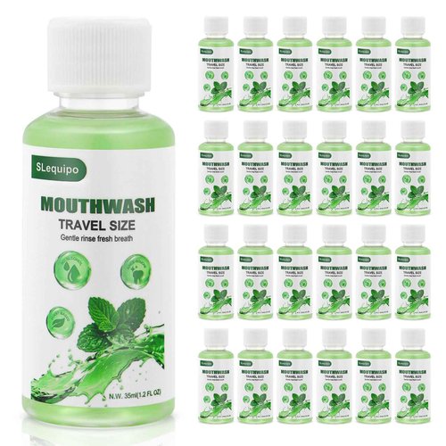 Travel Size Mouthwash Bulk Mini Fresh Mint Portable Mouthwash Individual Bottles 35ml/1.2fl oz for Travel Toiletry Kits (200)