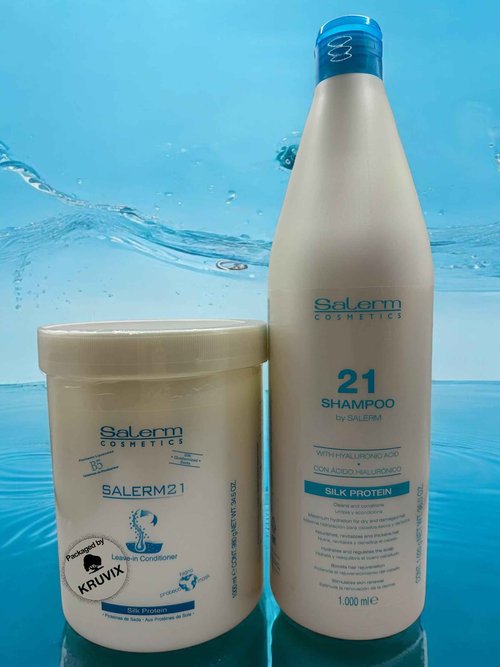 Salerm 21 B5 Silk Protein Leave-in Conditioner 34.5 Ounce and Silk Protein 21 Shampoo 36 Ounce Combo Set by Kruvix