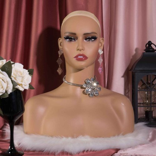JINGFA Mannequin Head Wig Head Mold - Stylish and Realistic Mannequin Head with Shoulders, Simple and Easy to Use for Fashion Enthusiasts