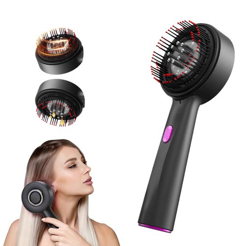 XDMOOS Red Light Dot Scalp Massager - 72-Point Vibration Comb for Hair Care, 3 in 1 Hair Oil Applicator,ipx7 Waterproof Scalp Oil Applicato,Rechargeable Home Use Device with Safety Indicator（Black）