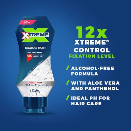 Xtreme Gel Seduction Styling Hair Gel For Men With Aloe Vera and 48-Hours Control, 9.18 oz (Pack of 18)