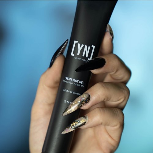 Young Nails Synergy Gel System, Building Gel - Hard Builder Gel, Superior Adhesion & Strength, Structured Nail Gel Builder - Concealer Gel, Pink, Precision Applicator (2 fl oz)