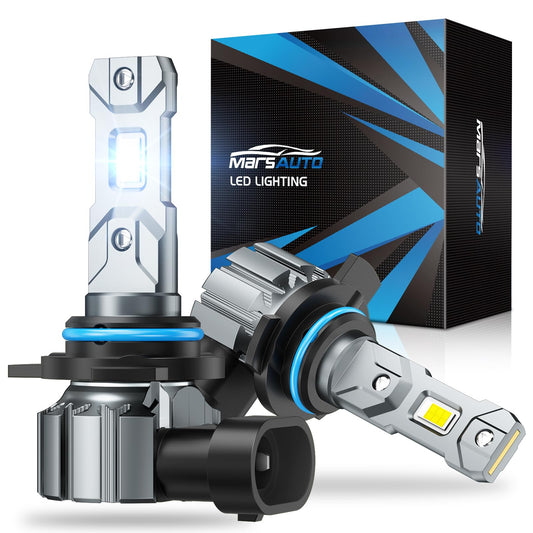 Marsauto M1S 9012 Bulbs, 40000LM Super Bright HIR2 9012 Fog Bulbs with 1:1 Mini Design, 6000K White Wireless Direct Insertion, 3 Min Plug and Play, IP68, Pack of 2