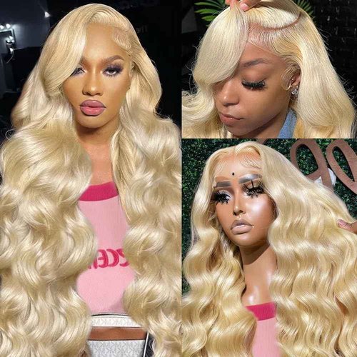 SEMANK 613 Lace Front Wig Human Hair 200 Density Blonde Wig Human Hair Body Wave 13x6 Lace Front Wigs Human Hair Pre Plucked Blonde HD Lace Frontal Wig 28 Inch