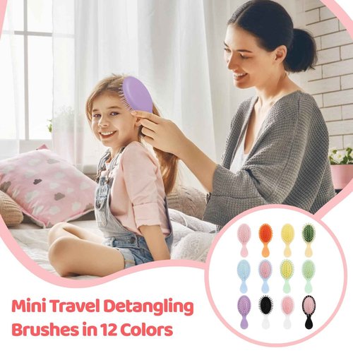 120 PCS Mini Wet Hair Brush Bulk,Travel Detangling Comb Brush with Soft Bristles for Wet and Dry Hair, Smoothing Knots with Ease for Most Hair Types