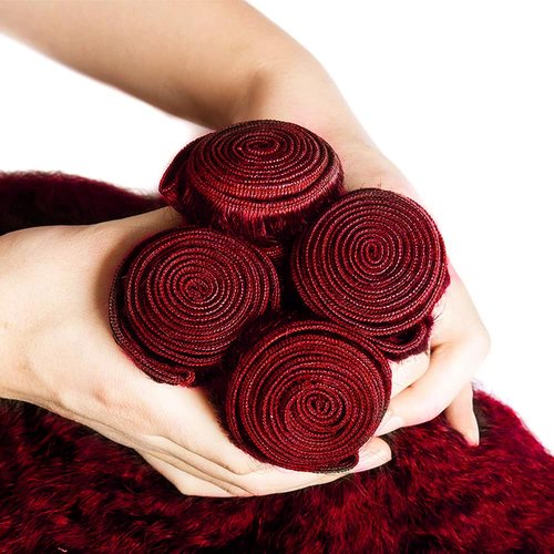 99J Yaki Human Hair Bundles Burgundy Kinky Straight 24 26 28 Inch WuvuSnm Red Double Weft 3 Bundles