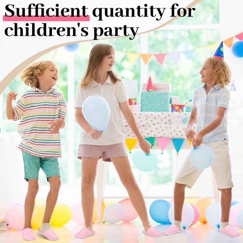 Twistover 24 Pairs Kids Disposable Slippers Non Slip Closed Kids Spa Slippers Comfortable Home Slippers Disposable Spa Indoor Outdoor Slipper for 4-12 Years Old Boys Girls Party Hotel Travel(Pink,S)