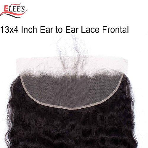 ELEE'S HAIR Loose Wave Lace Frontal With Baby Hair Lace Closure 13x4 Ear To Ear Swiss Lace Brazilian Virgin Hair Free Part Natural Color 16 Inch
