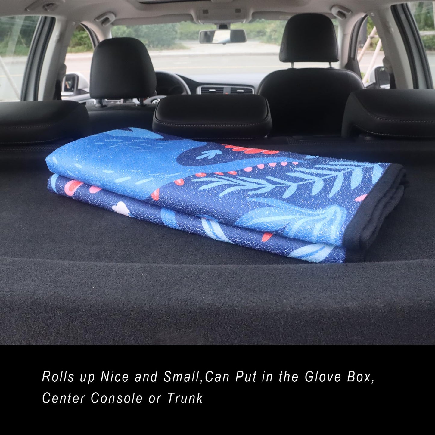 LoyaGour Car Seat Cover Protector Front Seats,for Gym Workout,Running,Swimming,Beach and Hiking,Waterproof Sweat Towel Bucket Seat Covers for Cars SUV Trucks (Dinosaur, 1Pcs)