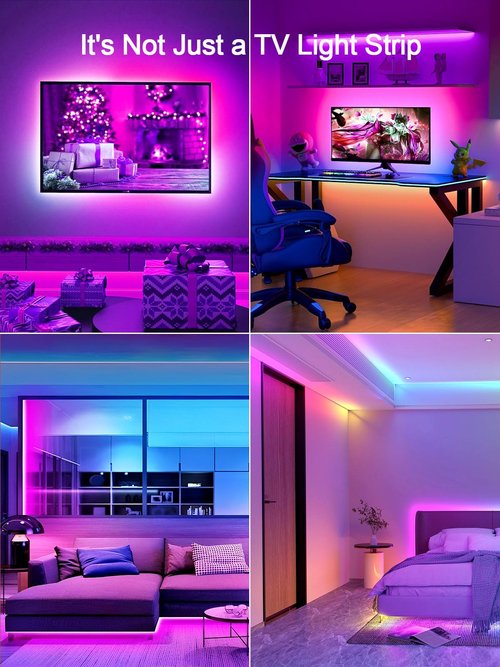 KANTUTOE TV LED Backlight, 9.84ft LED Lights for 32-45 Inch TV, RGB TV Backlight with Remote, Music Sync Bluetooth APP Control Strip Lights USB Powered for Bedroom Gaming Room Decor