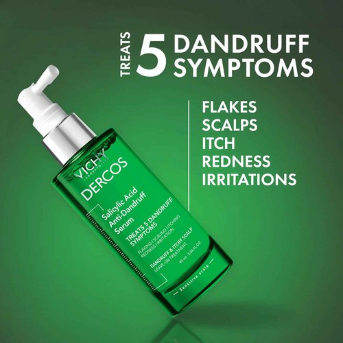 Dercos Selenium Sulfide Anti Dandruff Shampoo + Hair & Scalp Moisturizing Conditioner + Salicylic Acid Anti-Dandruff Serum, Eliminates Flakes & Fights Recurring Dandruff & Itchy Scalp