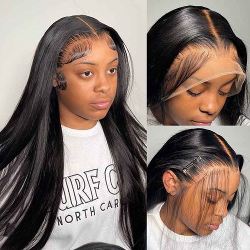 GABRIELLE 32 Inch 13x4 Lace Front Straight Wigs Human Hair HD Lace Frontal Wigs Human Hair 250% Density Pre Plucked with Baby Hair Lace Wigs for Women Glueless Wig Natural Color