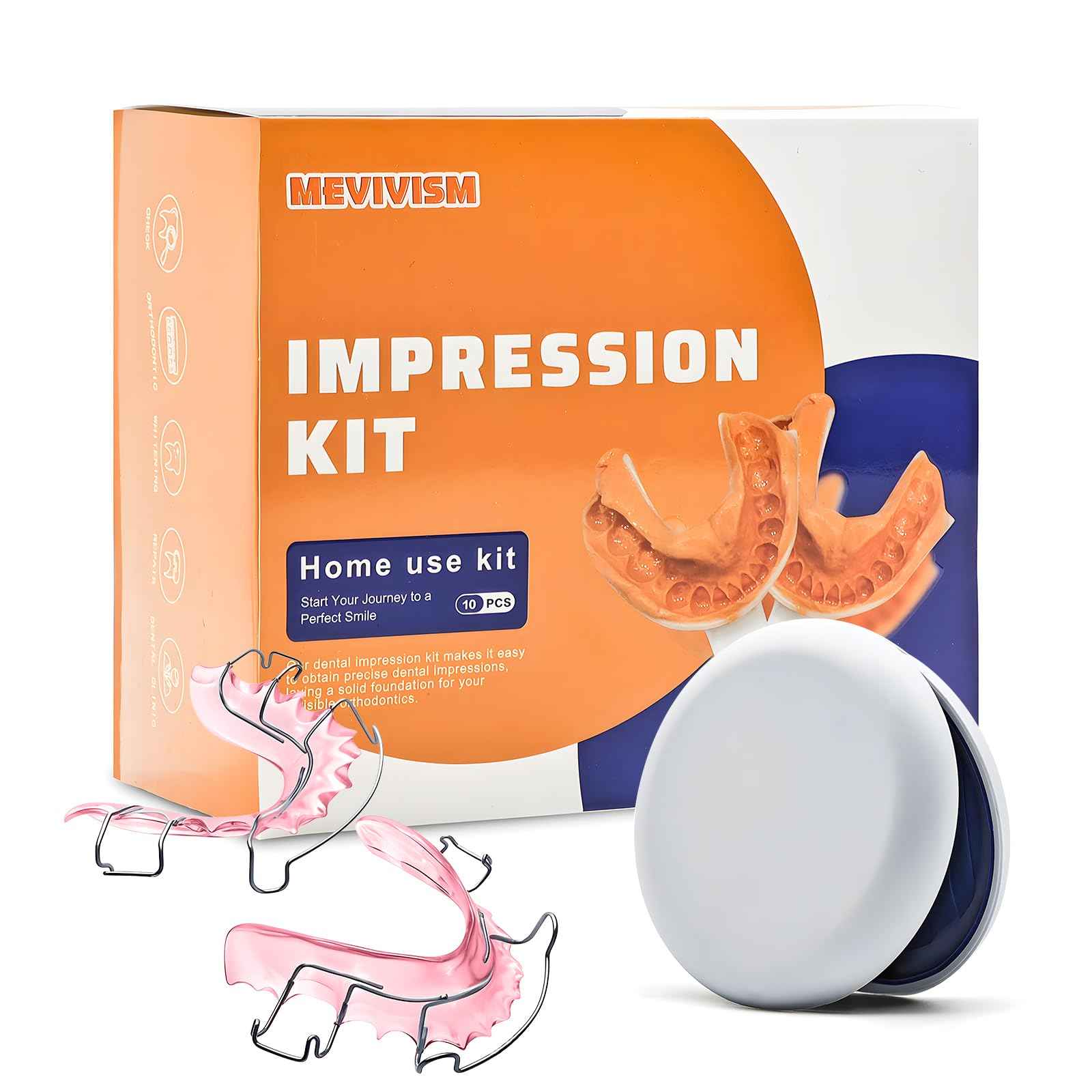 2 Custom Hawley Retainers for Teeth Retention – Comfortable & Durable Upper & Lower Retainers, Personalized Fit