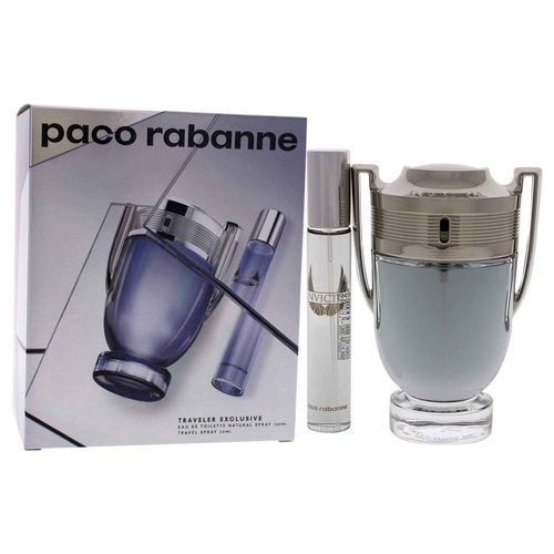Paco Rabanne Invictus Men 2 Pc Gift Set 3.4oz EDT Spray, 0.68oz EDT Spray