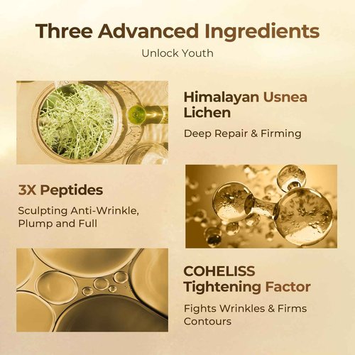 CHANDO HIMALAYA Gold Diamond Multi Anti-aging Serum (50ml/1.69oz) - Moisturizing Facial Essence Serum for Visible Correction of Anti Aging Signs & Wrinkle with Tri-Peptide, Hyaluronic Acid, Panthenol