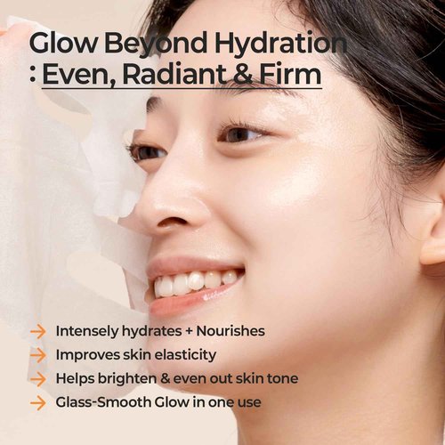 MOTHER MADE Glowing Glass Skin Hydrating Snail Deep Collagen Face Masks Set of 20 EA, with Niacinamide 2%, Vitamin E, Facial Mask for Dry, Sensitive Skin, Self Care, Korean Skincare