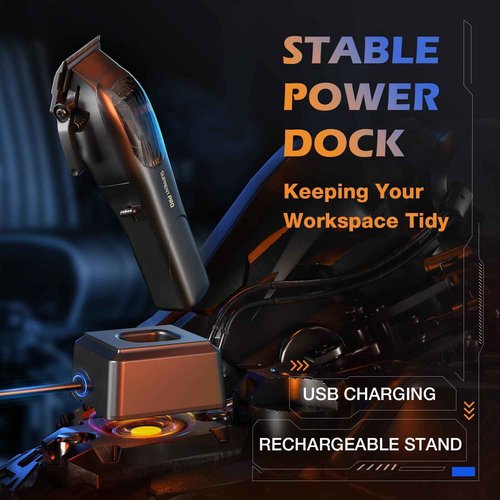 Professional Hair Clippers for Men- High Torque Brushless Motor with Diamond-Like Carbon Coating Ceramic Blade, Mens Cordless Hair Clippers Set for Barbers with Charging Base