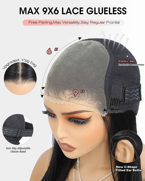 Layered Cut Curtain Bangs Face-Framing Bob Wig Human Hair 9x6 Glueless Wigs Human Hair Pre Plucked Pre Cut HD Lace 250 Density Loose Body Wave Ready to Wear Closure Wigs Human Hair for Women 14 Inch