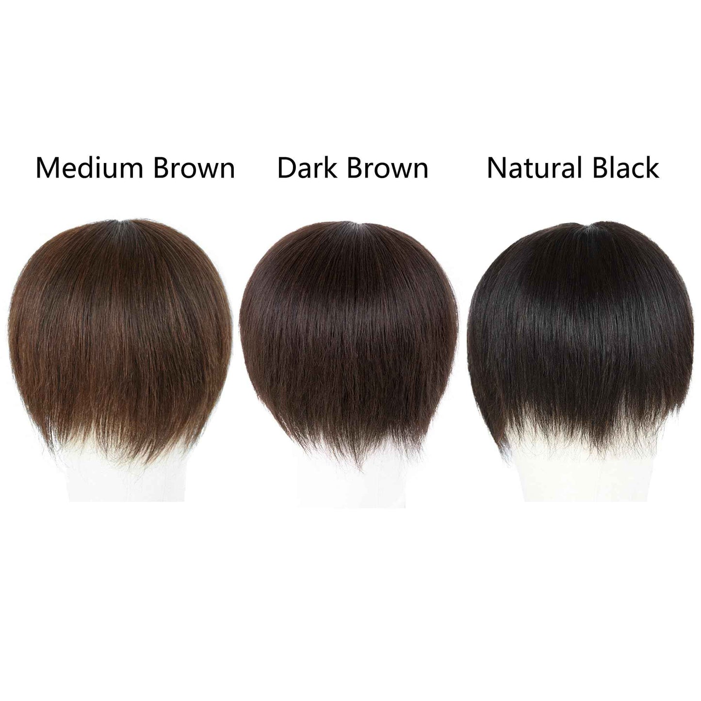 Meiverah Untrimmied Slik Base Toupee with Biological Scalp Toupee Human Hair Extension Clip in Hairpieces Topper Top HairPiece for Men (3#, Dark Brown, 5.9"*7.9", Slik Base Toupee)