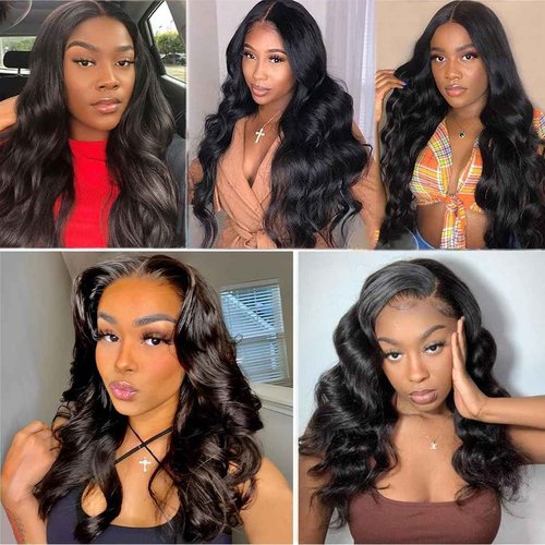 Human Hair Bundles Body Wave 20 22 24 26 Inch 100% Unprocessed Brazilian Body Wave 4 Bundles Human Hair Extensions for Women Quick Weave Natural Color