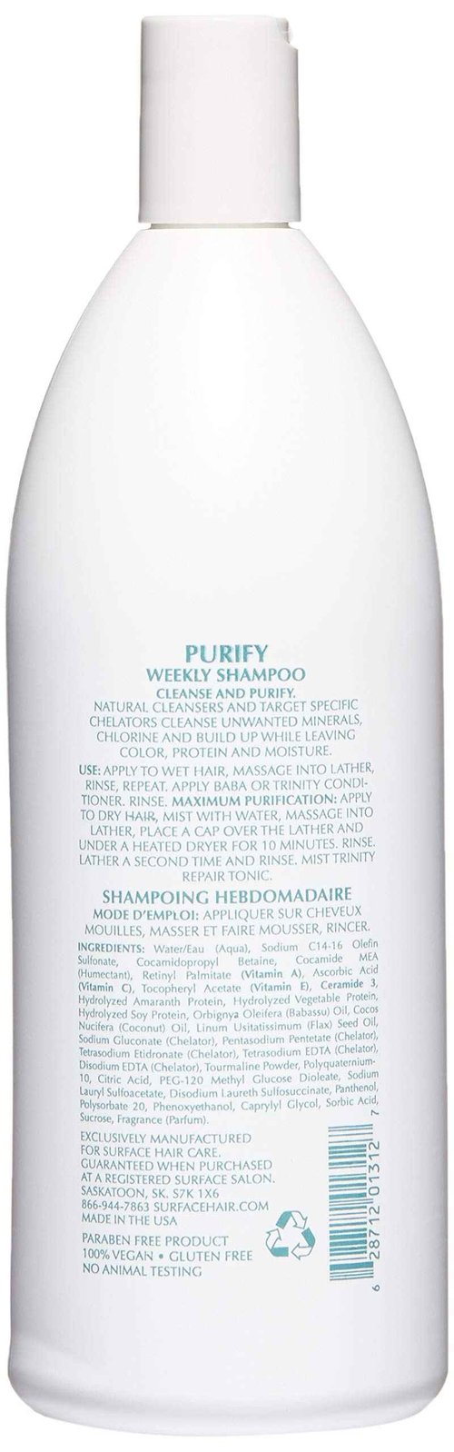 SURFACE Hair - Purify Clarifying Cleansing Shampoo - Clarify, Deep Cleanse, Sulfate Free - 32 fl oz