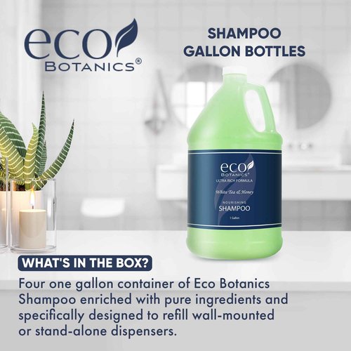 Terra Pure Eco Botanics Hotel Shampoo | 1 Gallon | Designed to Refill Soap Dispensers (Set of 4)