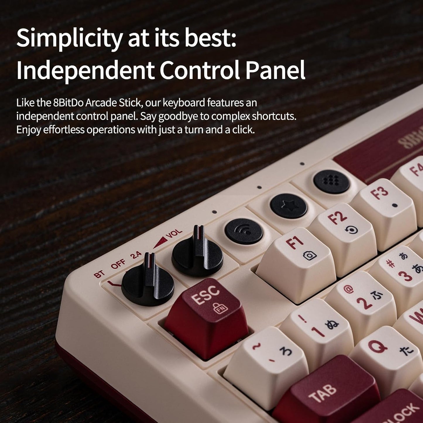 AKNES 8BitDo Retro 108 Mechanical Keyboard, Hot Swappable Gaming Keyboard with 108 Keys, Integrated Numpad, Dual Super Buttons, Bluetooth/2.4G/USB-C for Windows & Android - Fami Edition