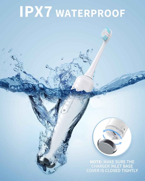 Duolosy Electric Toothbrush with Water Flosser, 4 in 1 Cordless Toothbrush and Water Flosser Combo for Multiple Users and Needs, Flossing Toothbrush Portable for Travel and Home, White