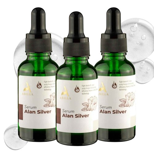 ABERA Alan Silver Serum – Botanical Hydrating Serum for Dry & Sensitive Skin & Herbal Extracts – Daily Moisturizer for Face, Body & Scalp – Fast Absorbing, Lightweight – 3 boxes