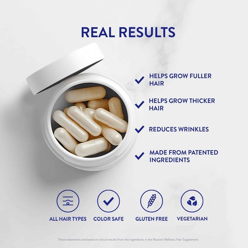 Routine Wellness Anti-Thinning Unscented Shampoo and Conditioner Set for Thinning Hair & Biotin Advanced Hair Supplement