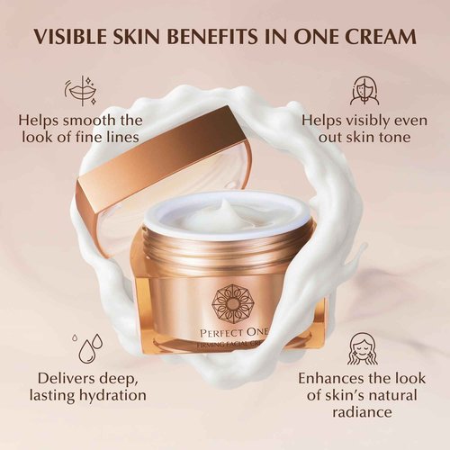 PERFECT ONE Firming Face Cream – Anti-Aging Collagen Moisturizer with Hyaluronic Acid, Niacinamide, and Squalane for firmer, brighter hydrated skin – All-in-One Skin Tightening Facial & Eye Cream, 50g