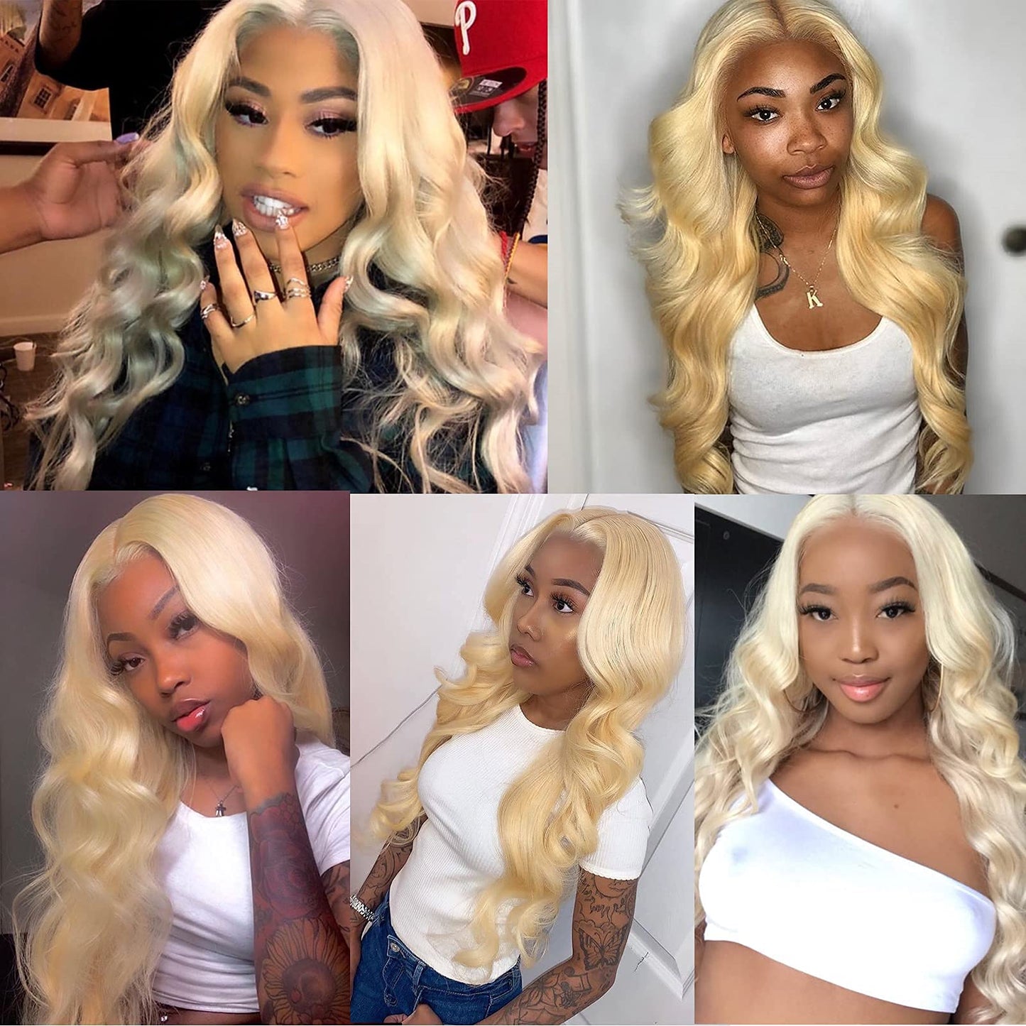 HUANGCAI 613 Lace Front Wig Human Hair 26 Inch Blonde Lace Front Wig Human Hair 613 Lace Frontal Wig for Women Pre Plucked with Baby Hair Brazilian Blonde Body Wave Wigs