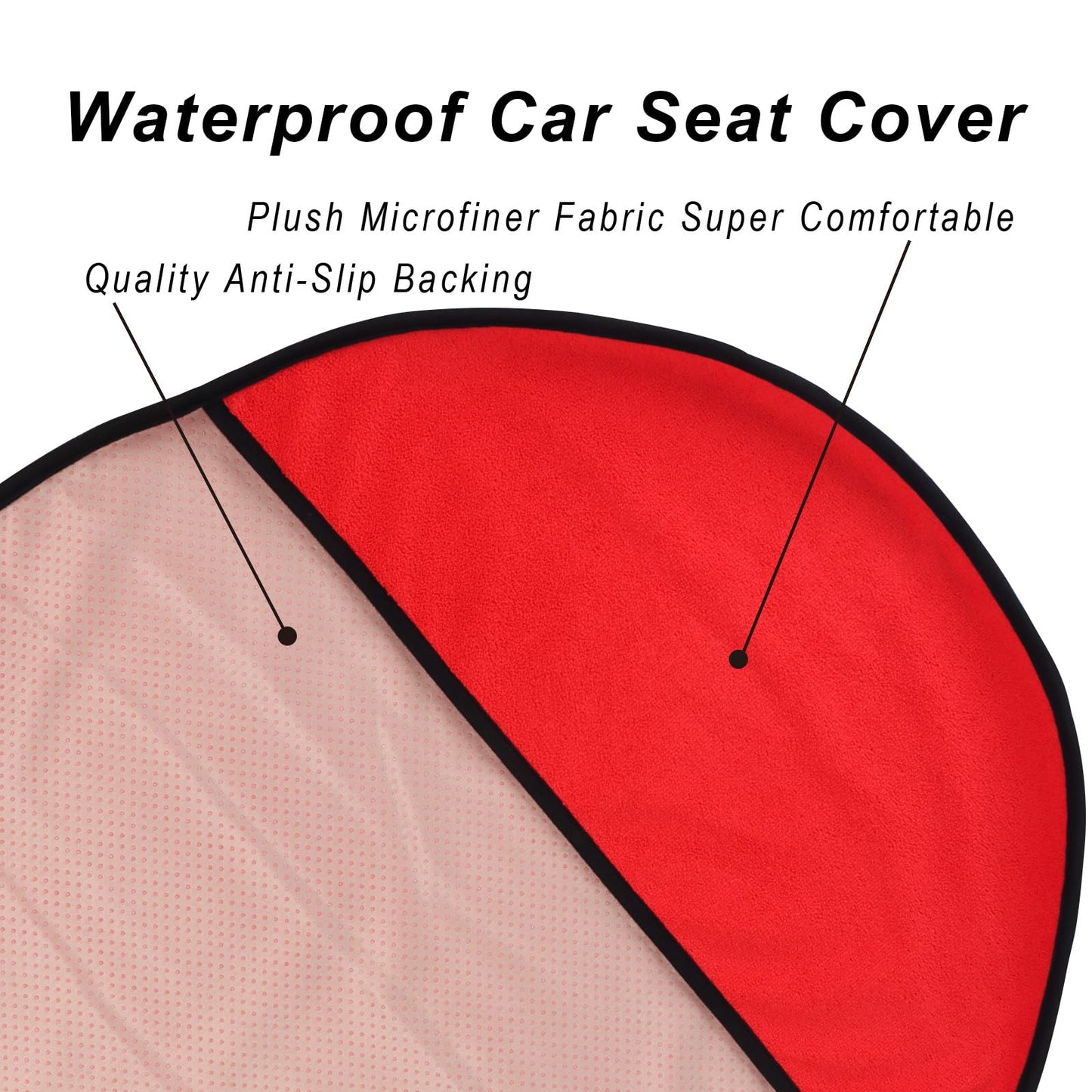 LoyaGour Car Seat Cover Protector Front Seats,for Gym Workout,Running,Swimming,Beach and Hiking,Waterproof Sweat Towel Bucket Seat Covers for Cars SUV Trucks (Red, 1Pcs)