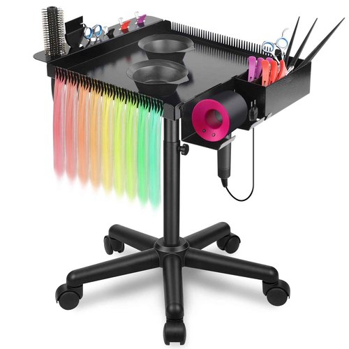 Chetunju Multi-Function Salon Tray, Salon Rolling Tray cart (with Wheels), Beauty & Hairdressing Tray for Hair Stylist,.Suitable for Tattoo parlors, Hair Salons, Personal Designers.