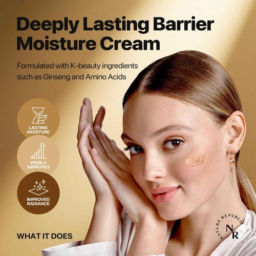 Nature Republic Ginseng Gold Silk Watery Cream 2.11 Oz(60g)-6 Years Korean Ginseng, 99.9% Pure Gold Premium Skin Care, Anti-Aging Moisturizer, Wrinkle Care with Ginseng Saponins, Holiday Gifts (60g)