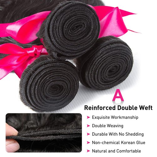 Flady Hair 10A Brazilian Body Wave Virgin Hair 4 Bundles Unprocessed Brazilian Human Hair Weave Bundles Black Color (12 14 16 18inch)