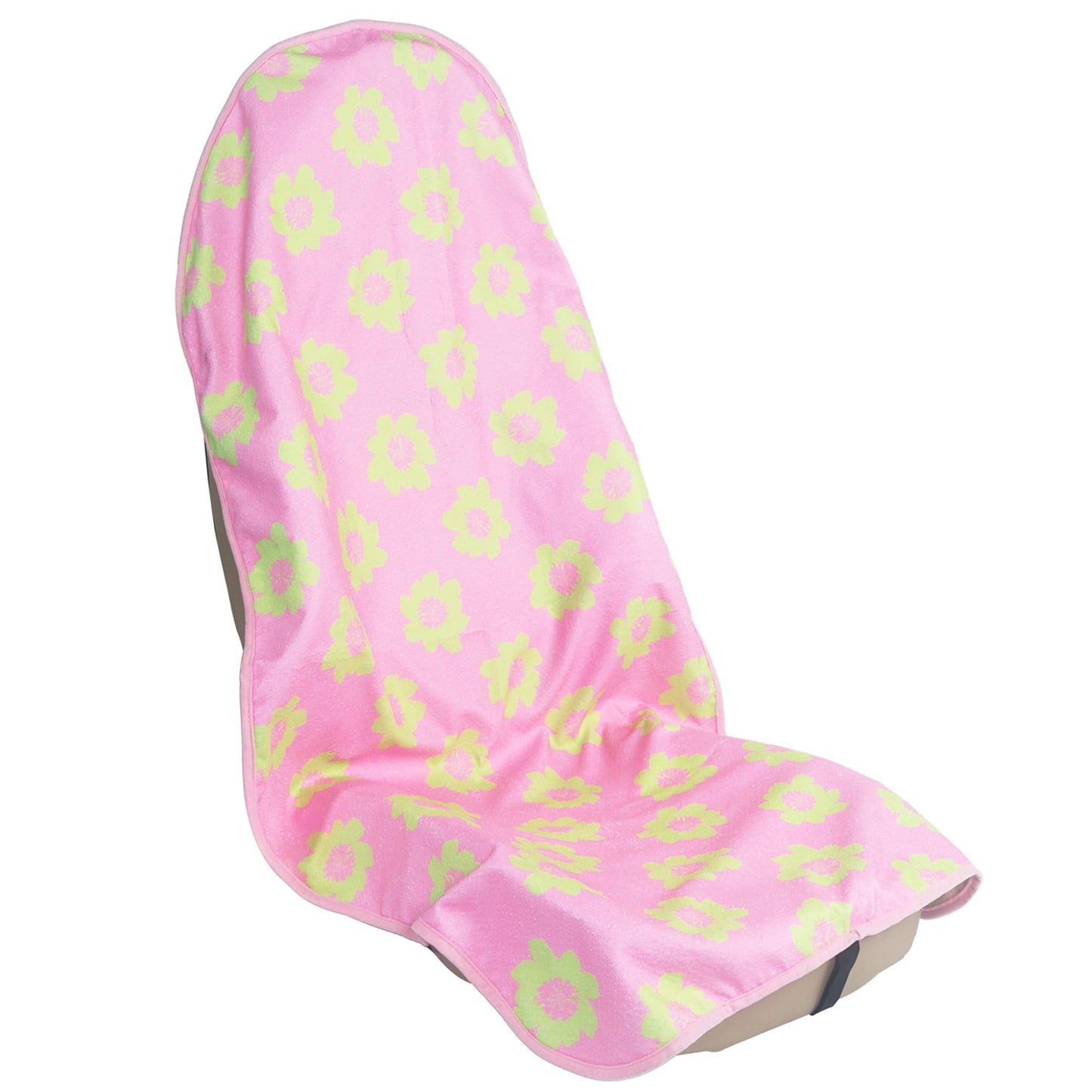 LoyaGour Car Seat Cover Protector Front Seats,for Gym Workout,Running,Swimming,Beach and Hiking,Waterproof Sweat Towel Bucket Seat Covers for Cars SUV Trucks (Flower and Pink, 1Pcs)