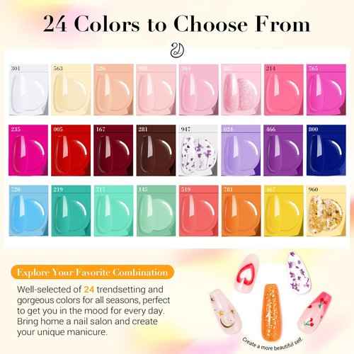 AZUREBEAUTY Dip Powder Nail Kit with Electric Nail Drill 24 Colors Spring Summer Blue Purple Nail Starter Kit with Dip Liquids Base Top Coat Activator Portable Manicure French Nail Art Essential Set