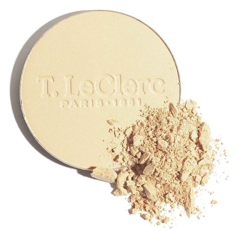 T. Leclerc Compact Pressed Powder - Super-Blendable Face Makeup Longwear Portable Matte Finish for Radiant Natural Medium to Full Coverage Airbrushing Mineral Based For Pores & Imperfections (Banane)