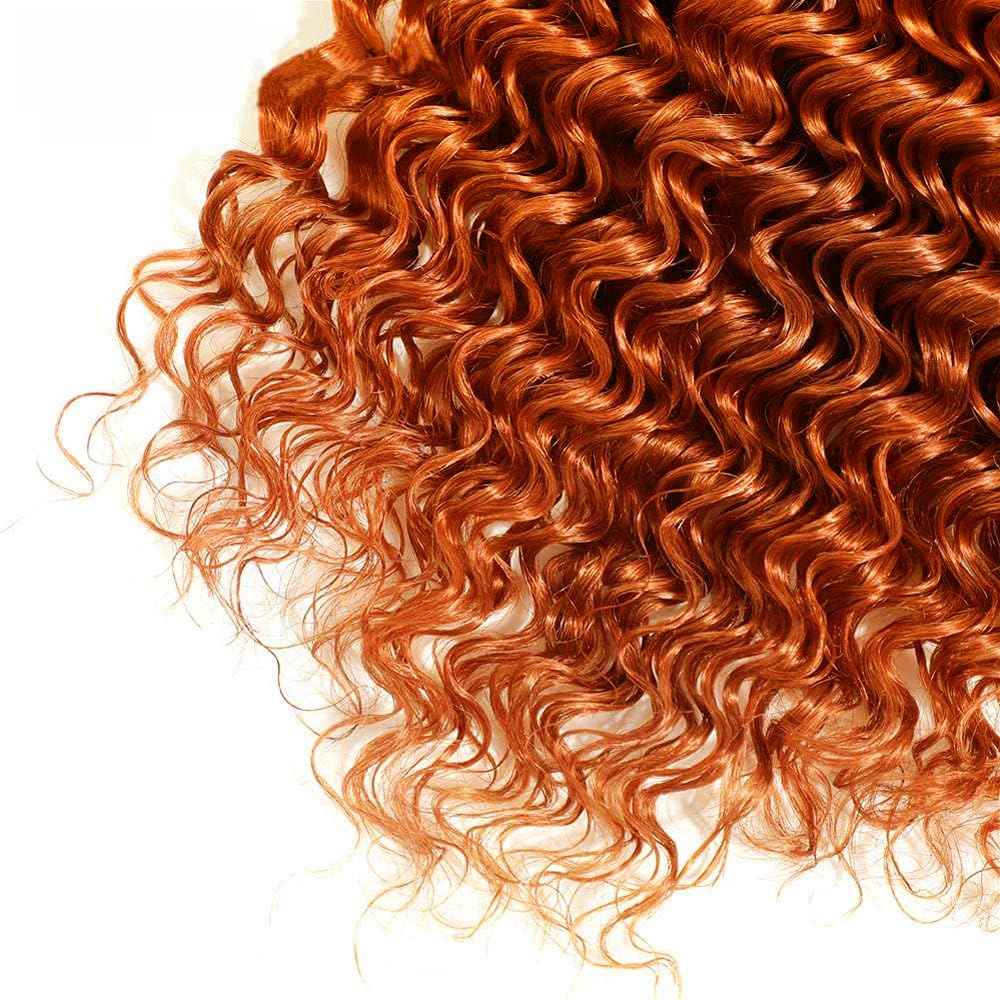 26 28 30 inch Ginger Human Hair Bundles 350 Deep Wave Bundle Ginger Wet and Wavy Bundles Grade 8A Remy Hair Weave