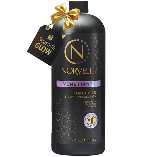 Norvell Premium Spray Tan Solution Venetian 1 Liter – Professional Sunless Tanning Formula for Natural Bronze Glow, Streak-Free, Fast-Drying, Long-Lasting Color