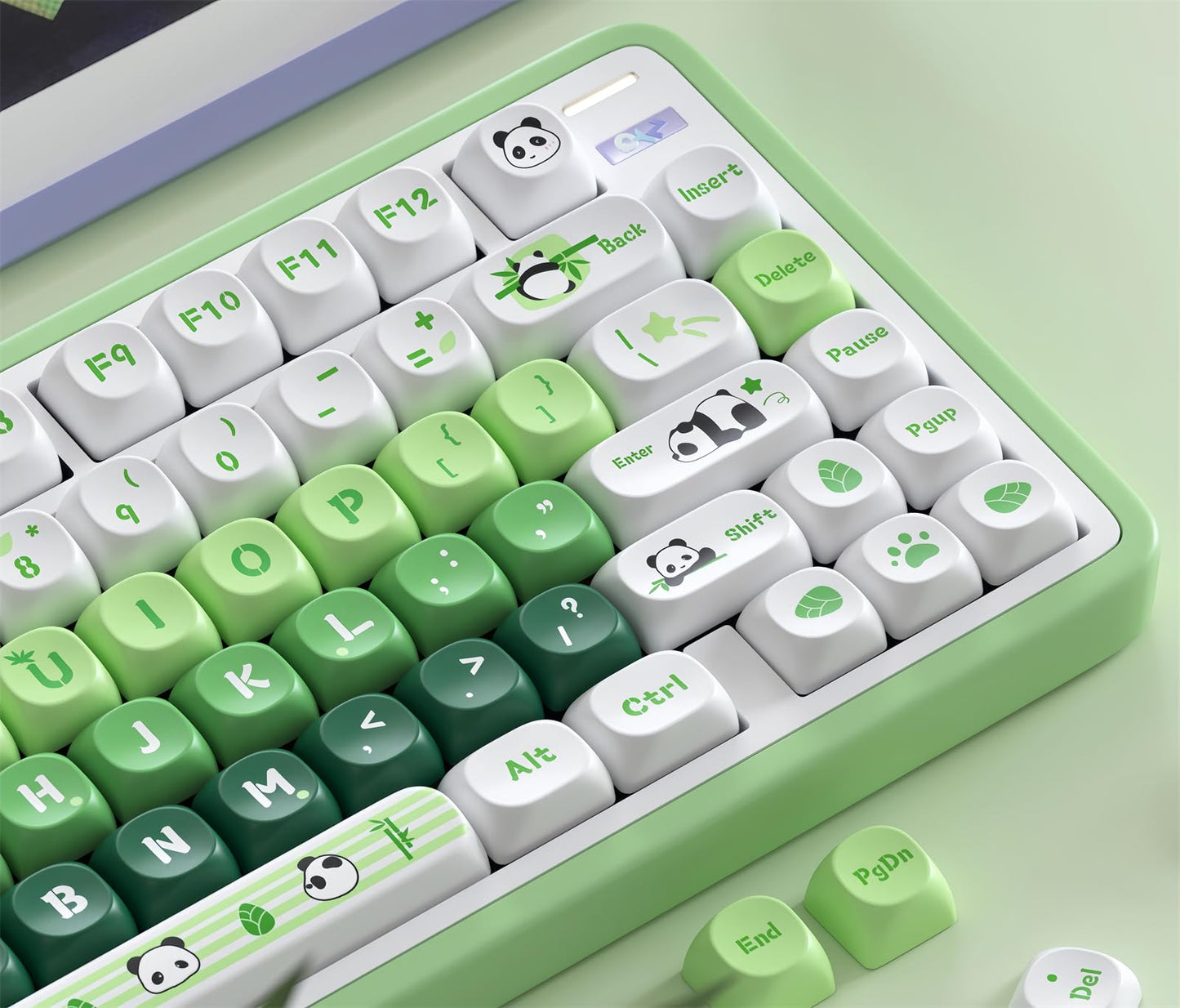 ZMX Cute PBT Keycaps,Kawaii Dye-Sub Custom Keycaps SOA Profile 136 Keys Full Size Keycap Set for 60% 65% TKL Cherry MX Switch ANSI Layout Mechanical Gaming Keyboard Creamy Keycaps (03)