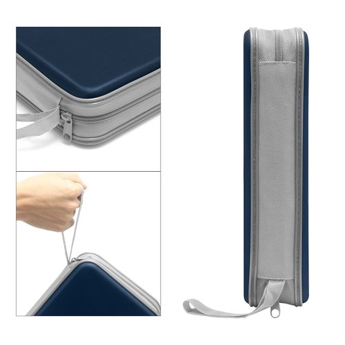 Siveit CD Case, DVD Case Holder 96 Capacity Hard Plastic CD DVD Disc Cases Storage Binder Wallet for Car Home Office Travel (Dark Blue)