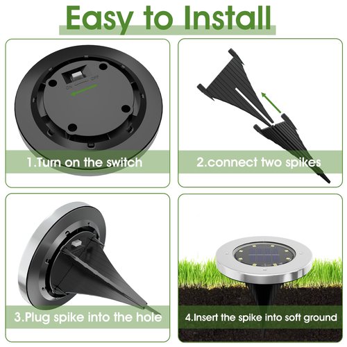 INCX Solar Lights for Outside,8 Pack Solar Light Outdoor Waterproof, Garden Lights Landscape Lighting for Patio Pathway Lawn Driveway Walkway White