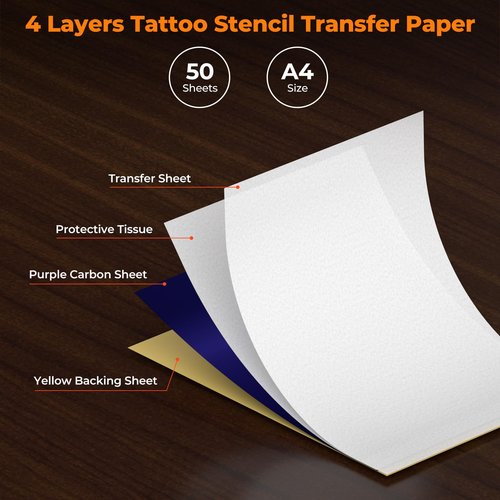 MUNBYN Tattoo Stencil Printer ITP06 and Tattoo Transfer Paper 50
