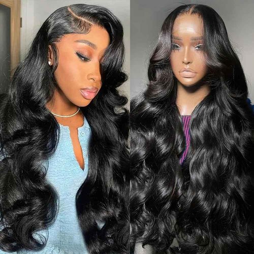 Ainmeys 18inch 13x6 Body Wave Lace Front Wigs Human Hair 250% Density Pre Plucked HD Transparent Lace Frontal Wigs Human Hair Wigs for Black Women 10A Glueless Wigs Baby Hair
